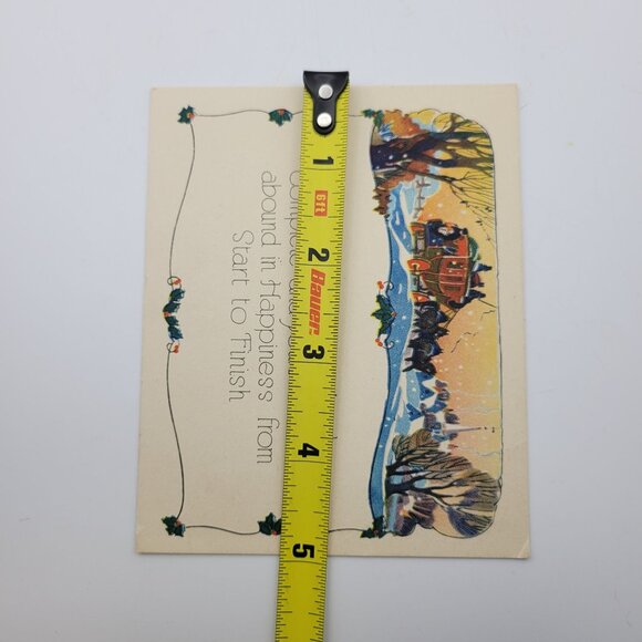 Vintage Christmas Card With Scenic Illustration & Handwritten Note - Picture 3 of 4